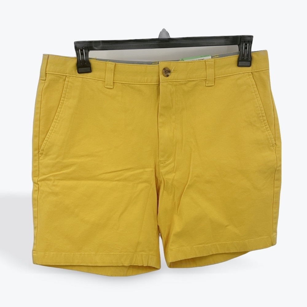 Club Room Mens Yellow 4 Way Stretch Chino Shorts Comfortable Waistband Size 34